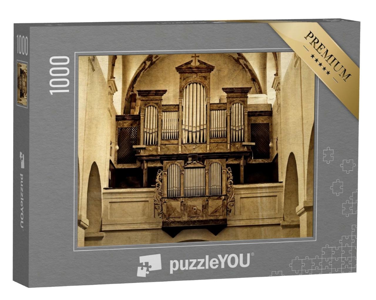 Puzzle de 1000 pièces « Ancien orgue d'église avec tuyaux d'orgue »