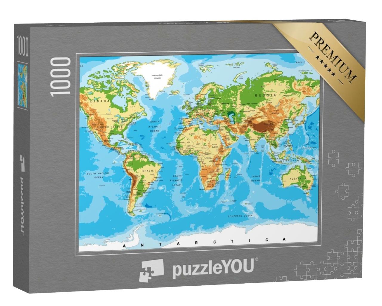 Puzzle de 1000 pièces « Carte du monde physique »