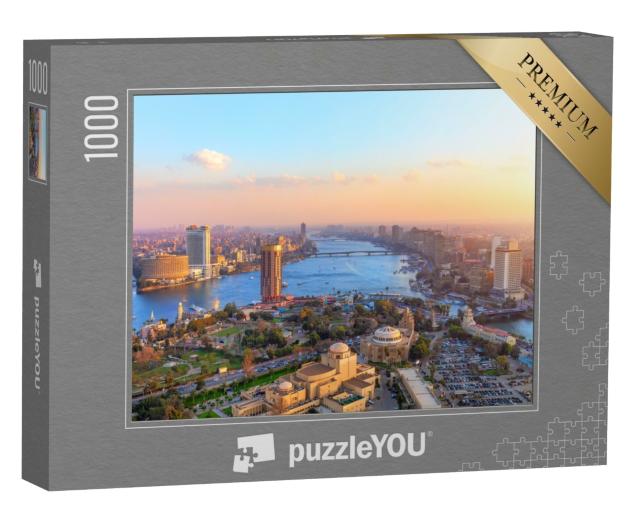 Puzzle de 1000 pièces « Vue aérienne du Caire au coucher du soleil »