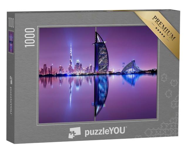 Puzzle de 1000 pièces « Skyline de Dubaï la nuit »