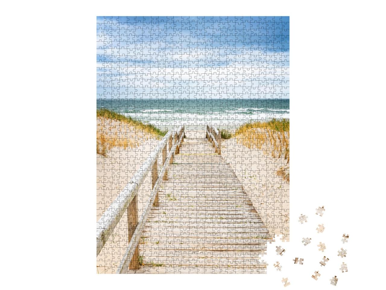 Puzzle de 1000 pièces « Chemin piétonnier sur une dune à Sylt, Frise du Nord »