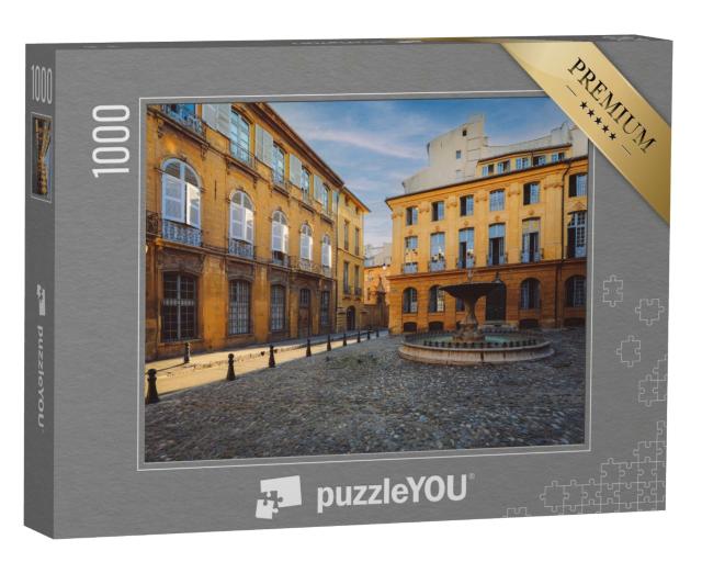 Puzzle de 1000 pièces « Aix en Provence avec ses vieilles façades et sa fameuse vieille fontaine »