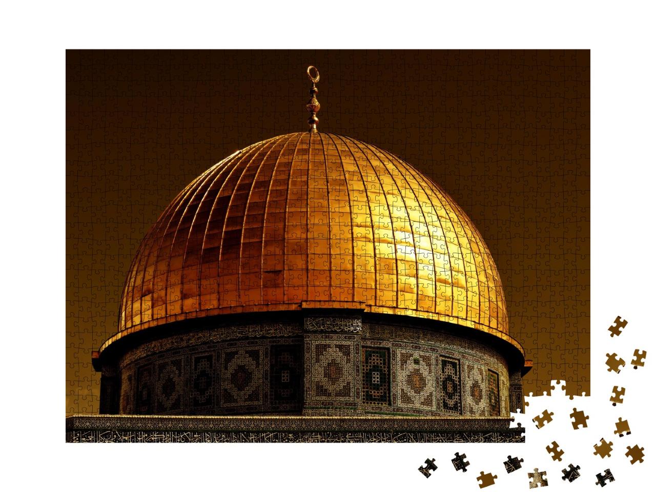 Puzzle de 1000 pièces « Le dôme du Dôme du Rocher recouvert de 80 kg d'or à Jérusalem, Israël »