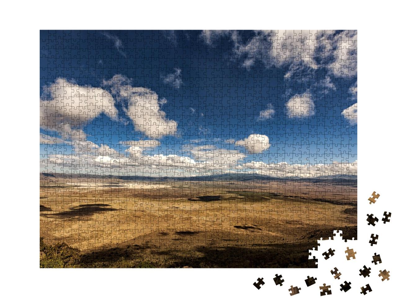 Puzzle de 1000 pièces « Le cratère du Ngorongoro vu par les oiseaux »
