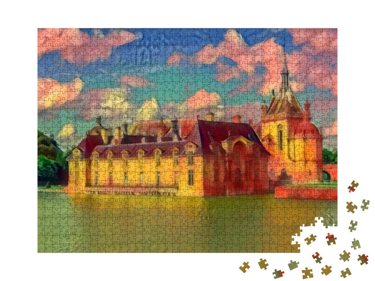 Puzzle de 1000 pièces « dans le style artistique de Franz Marc - Chateau de Chantilly - Collection de puzzles Artistes & Tableaux »