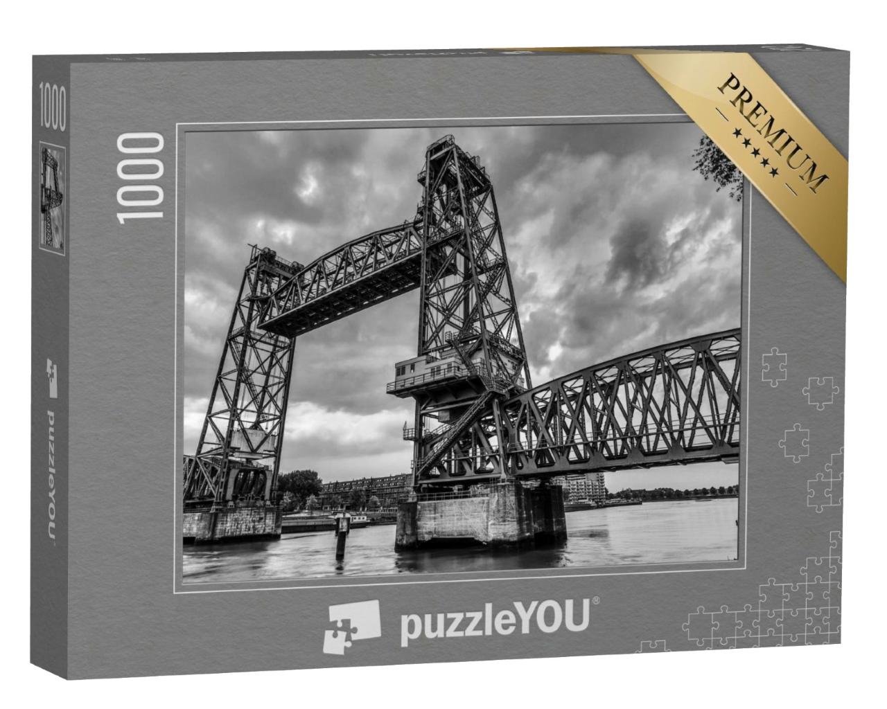 Puzzle de 1000 pièces « Pont levant Koningshavenbrücke De Hef à Rotterdam »