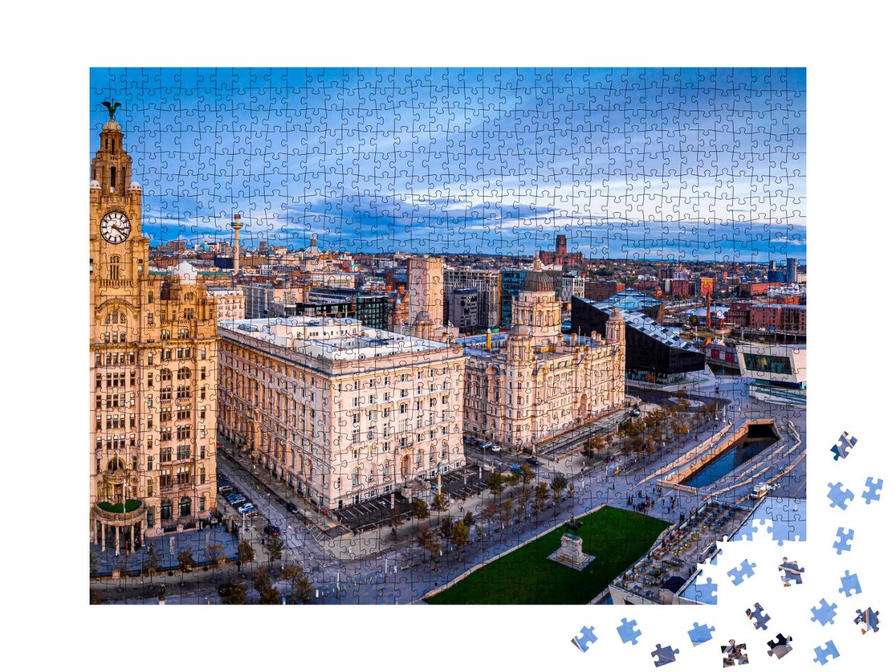 Puzzle de 1000 pièces « Vue aérienne de la ville de Liverpool, Angleterre »