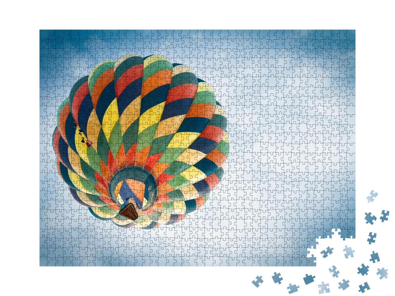 Puzzle de 1000 pièces « Montgolfière colorée, perspective passionnante vue d'en bas »