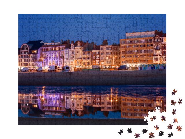 Puzzle de 1000 pièces « Architecture de Dunkerque la nuit. Dunkerque, Hauts-de-France, France. »