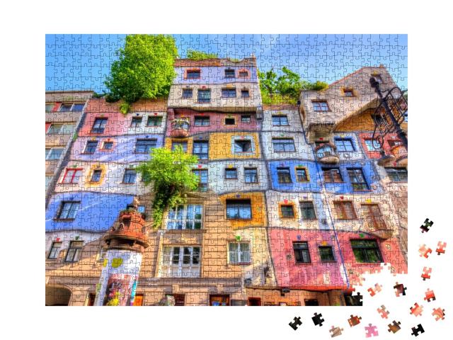 Puzzle de 1000 pièces « Maison Hundertwasser à Vienne, Autriche »