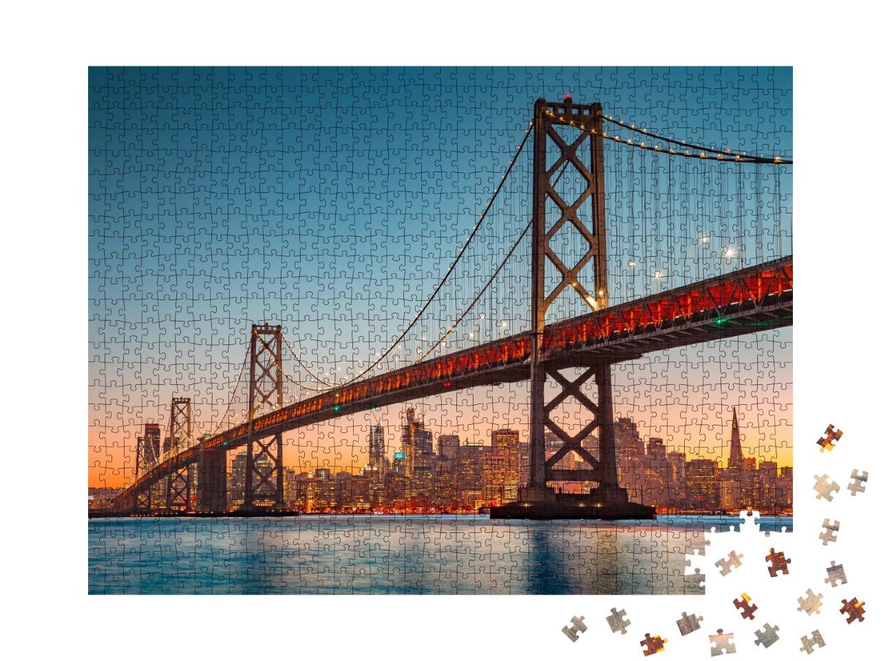 Puzzle de 1000 pièces « Skyline de San Francisco avec le célèbre Oakland Bay Bridge, Californie, USA »
