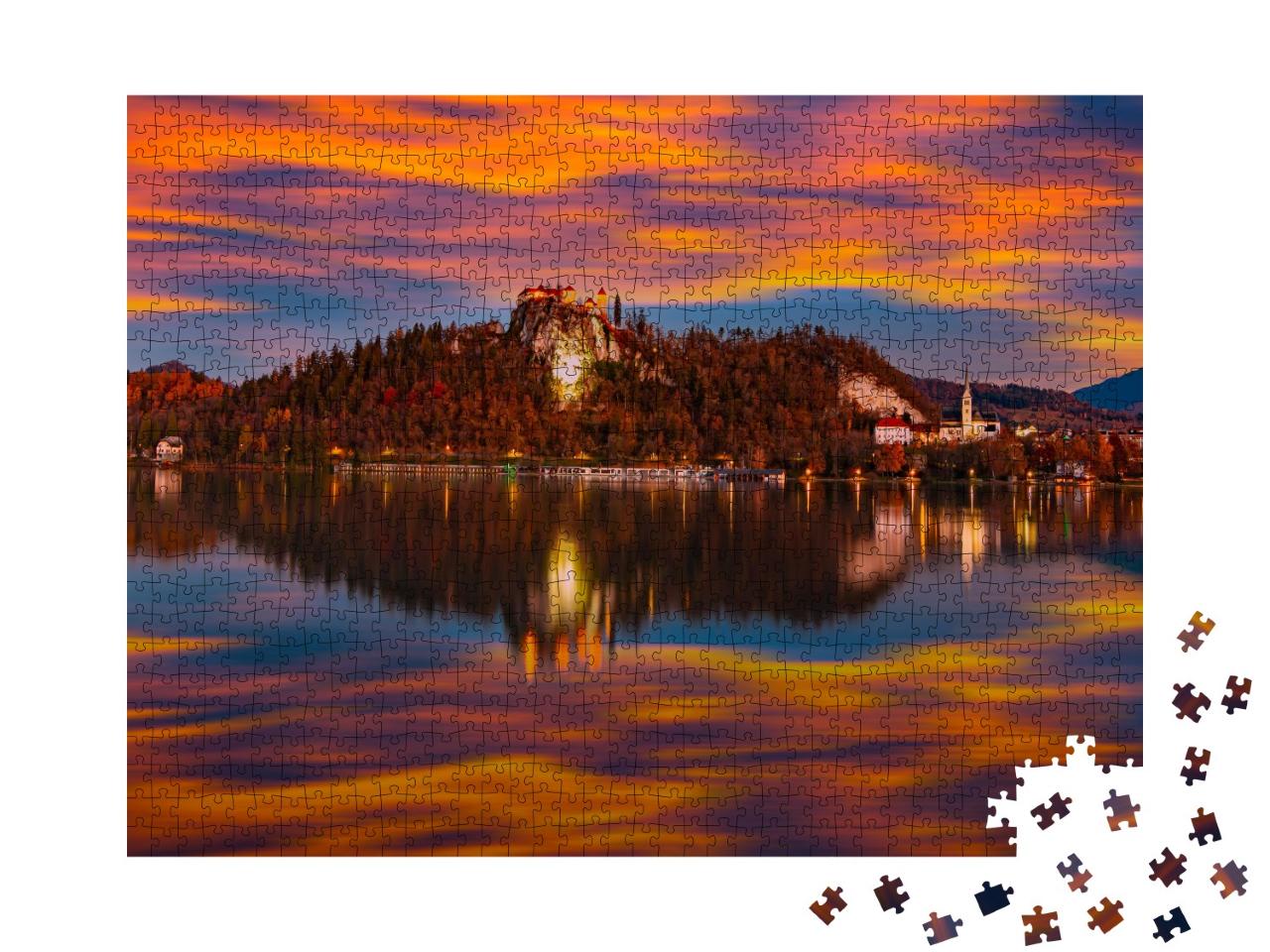 Puzzle de 1000 pièces « Un lac slovène en automne »