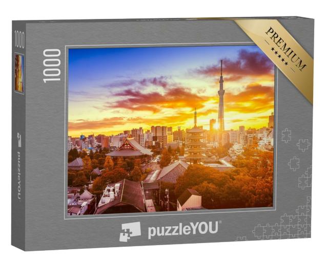 Puzzle de 1000 pièces « Tokyo, Japon, temple Senso-ji et la Skytree »