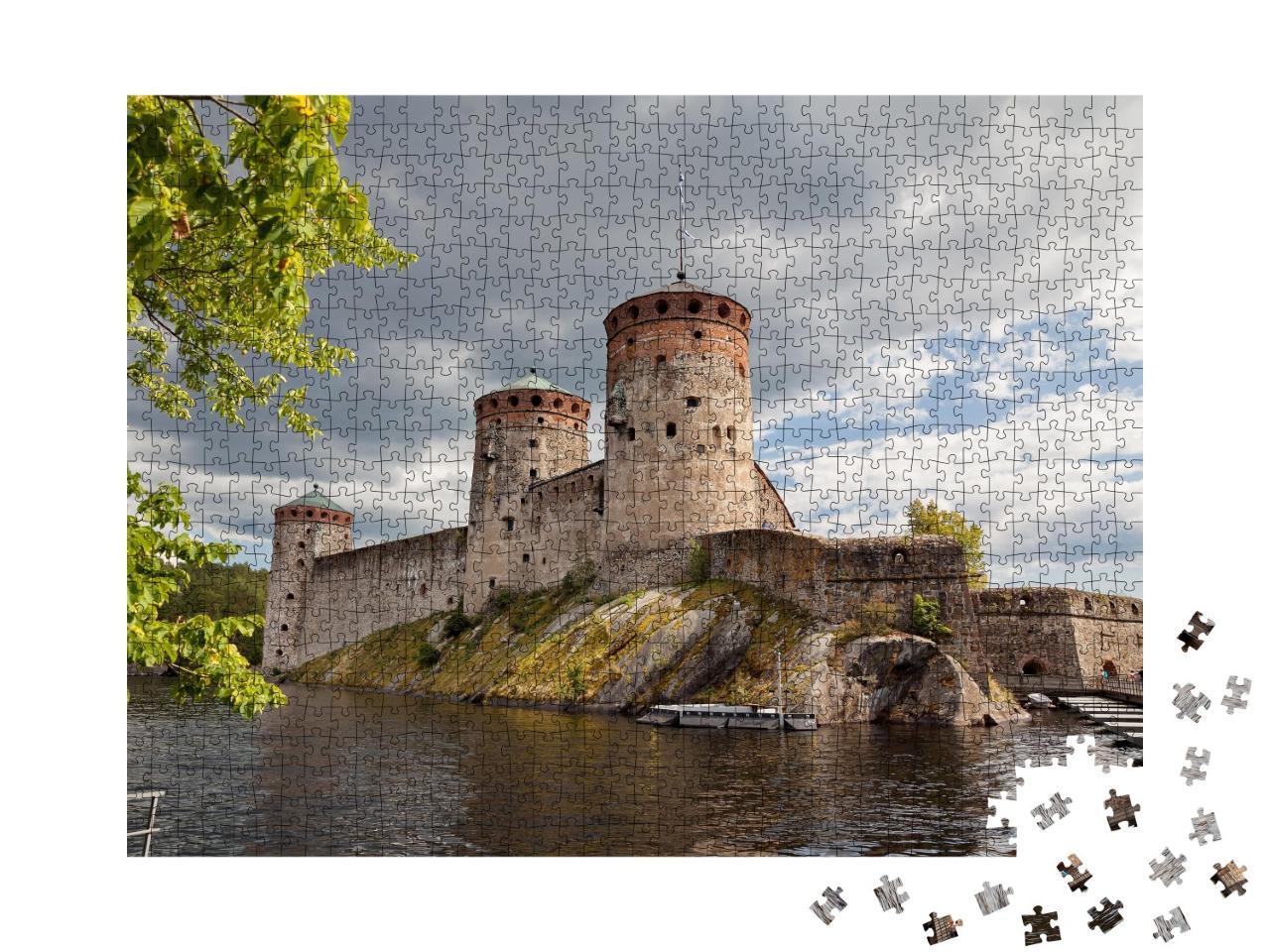 Puzzle de 1000 pièces « Imposant château d'Olavinlinna, Savonlinna, Finlande »