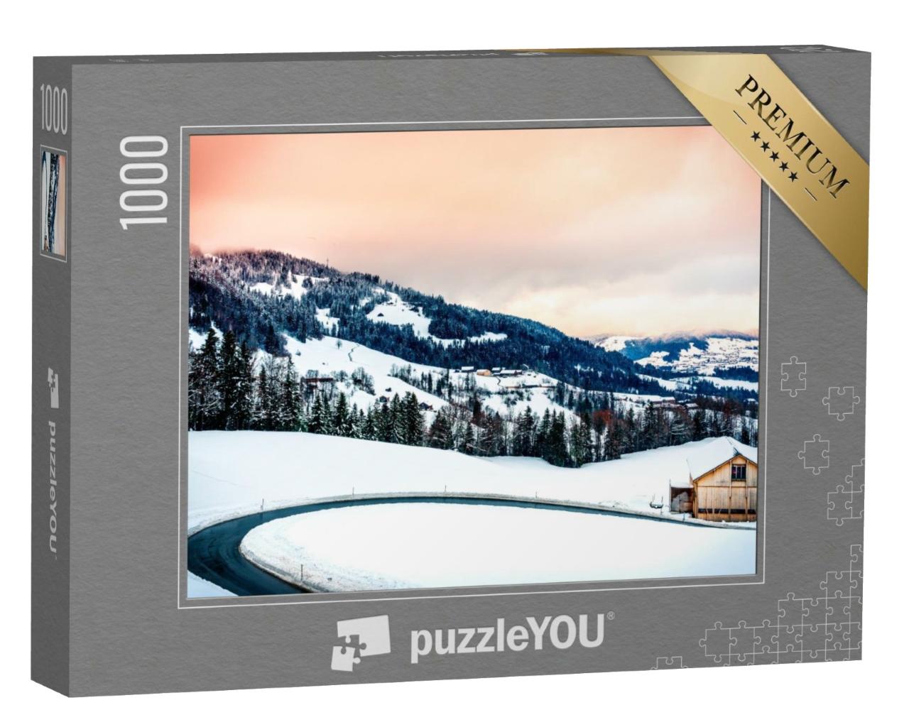 Puzzle de 1000 pièces « Beau paysage hivernal dans le Vorarlberg en Autriche »