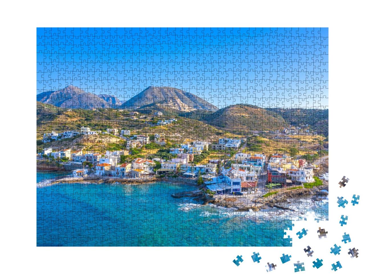 Puzzle de 1000 pièces « Petit village de pêcheurs traditionnel de Mochlos, Crète »