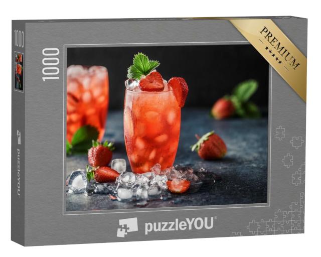 Puzzle de 1000 pièces « Cocktail d'été frais à la fraise et aux glaçons »