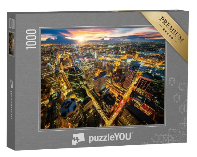 Puzzle de 1000 pièces « Vue de la ville de Sydney au coucher du soleil »