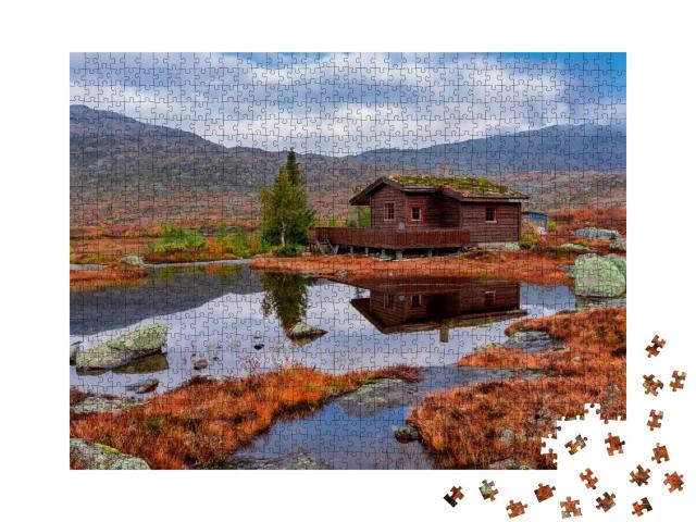 Puzzle de 1000 pièces « Chalets ruraux dans les montagnes, Norvège »