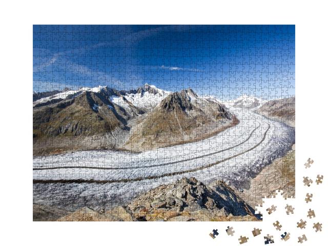 Puzzle de 1000 pièces « Vue majestueuse sur le glacier d'Aletsch »