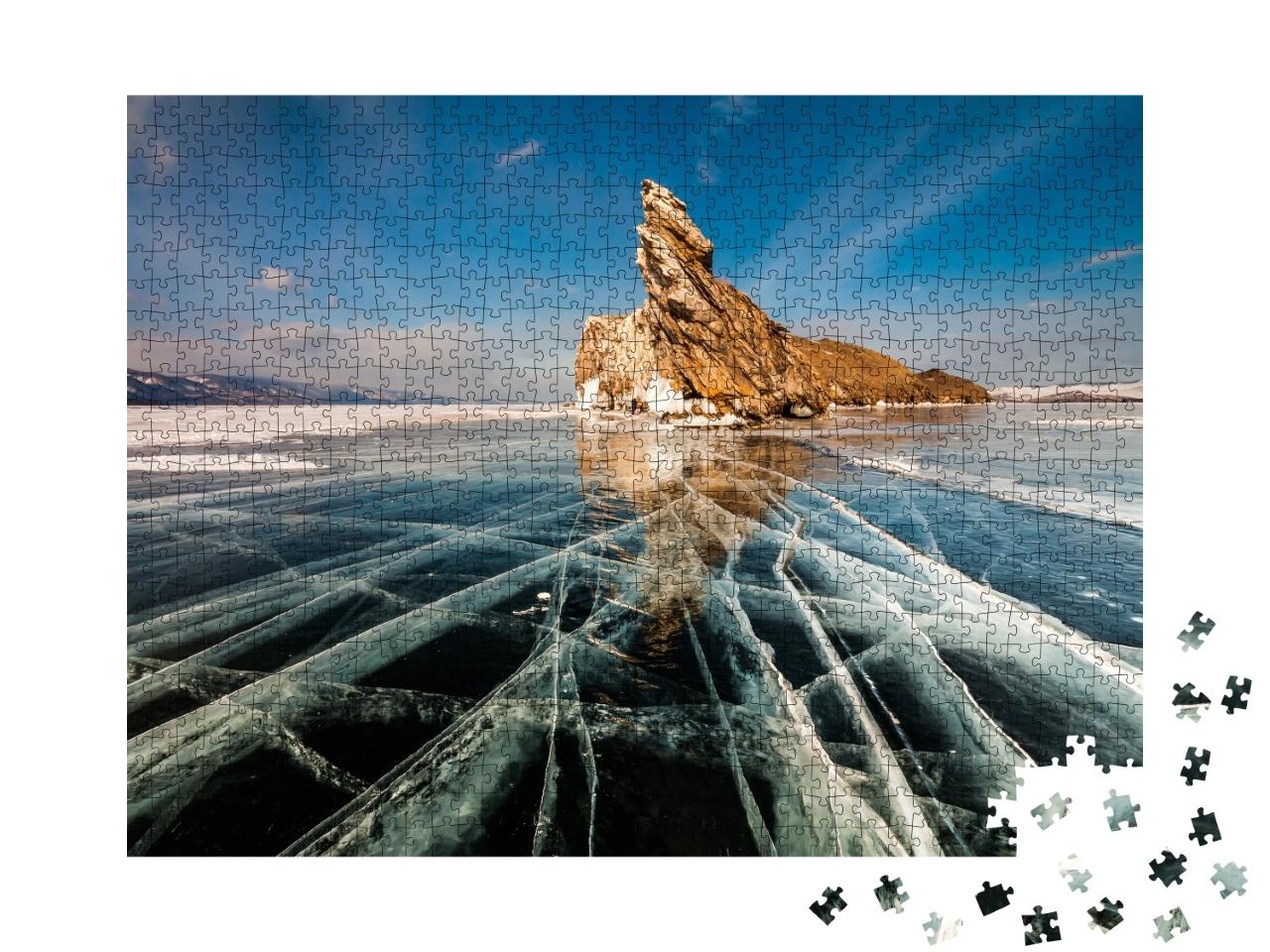 Puzzle de 1000 pièces « Glace sur le lac Baïkal, Sibérie, Russie »