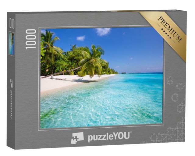 Puzzle de 1000 pièces « Paysage d'été : plage tropicale avec hamac »