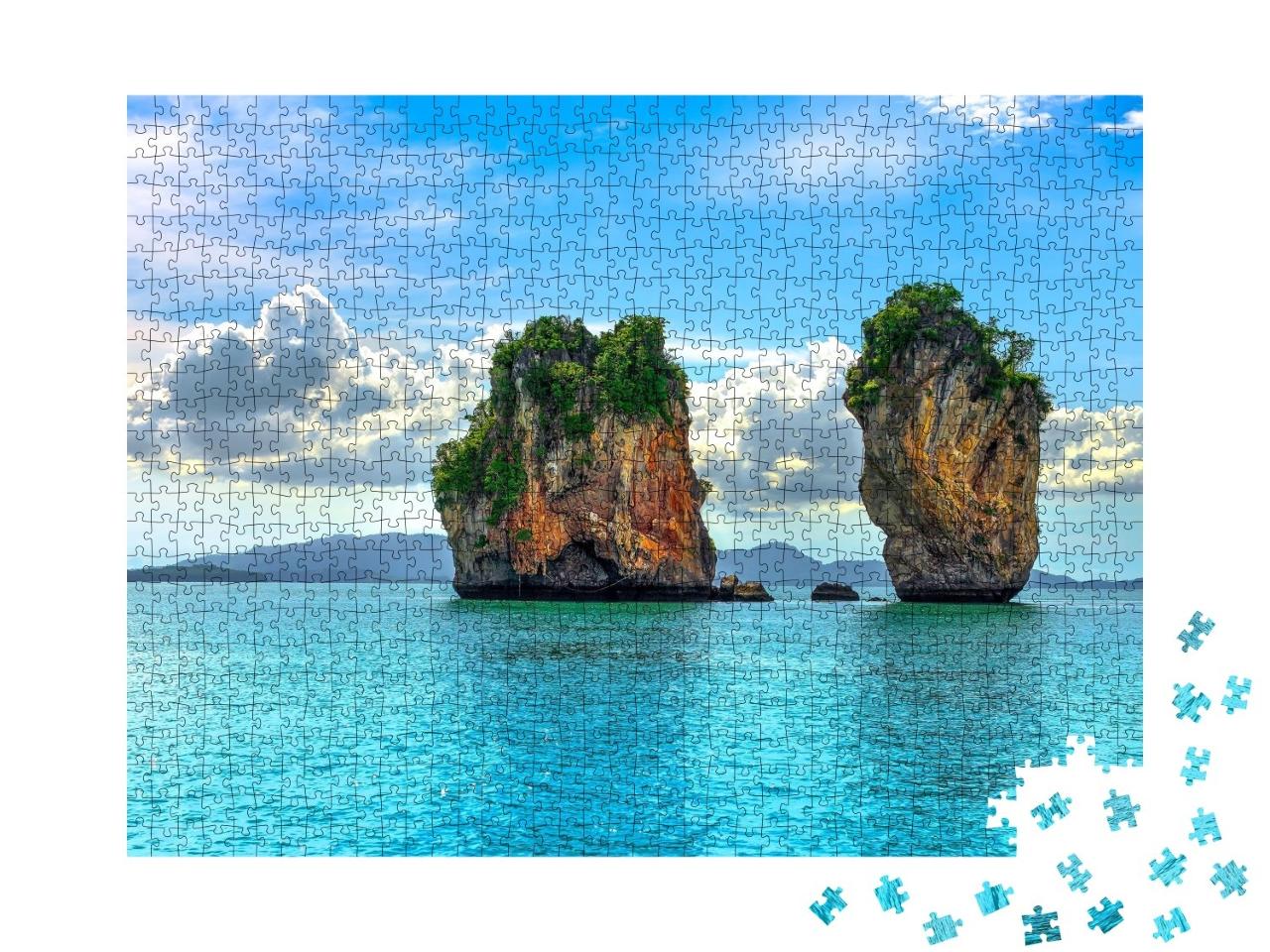 Puzzle de 1000 pièces « Une île rocheuse tropicale à couper le souffle »