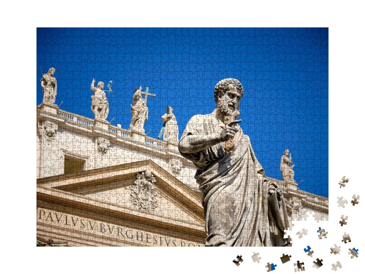 Puzzle de 1000 pièces « Statue de Saint Pierre sur la place Saint-Pierre, Cité du Vatican, Rome »
