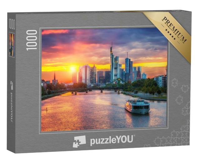 Puzzle de 1000 pièces « Francfort-sur-le-Main au coucher du soleil, Allemagne »