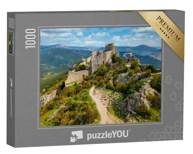 Puzzle de 1000 pièces « Château médiéval cathare de Peyrepertuse dans le sud de la France »