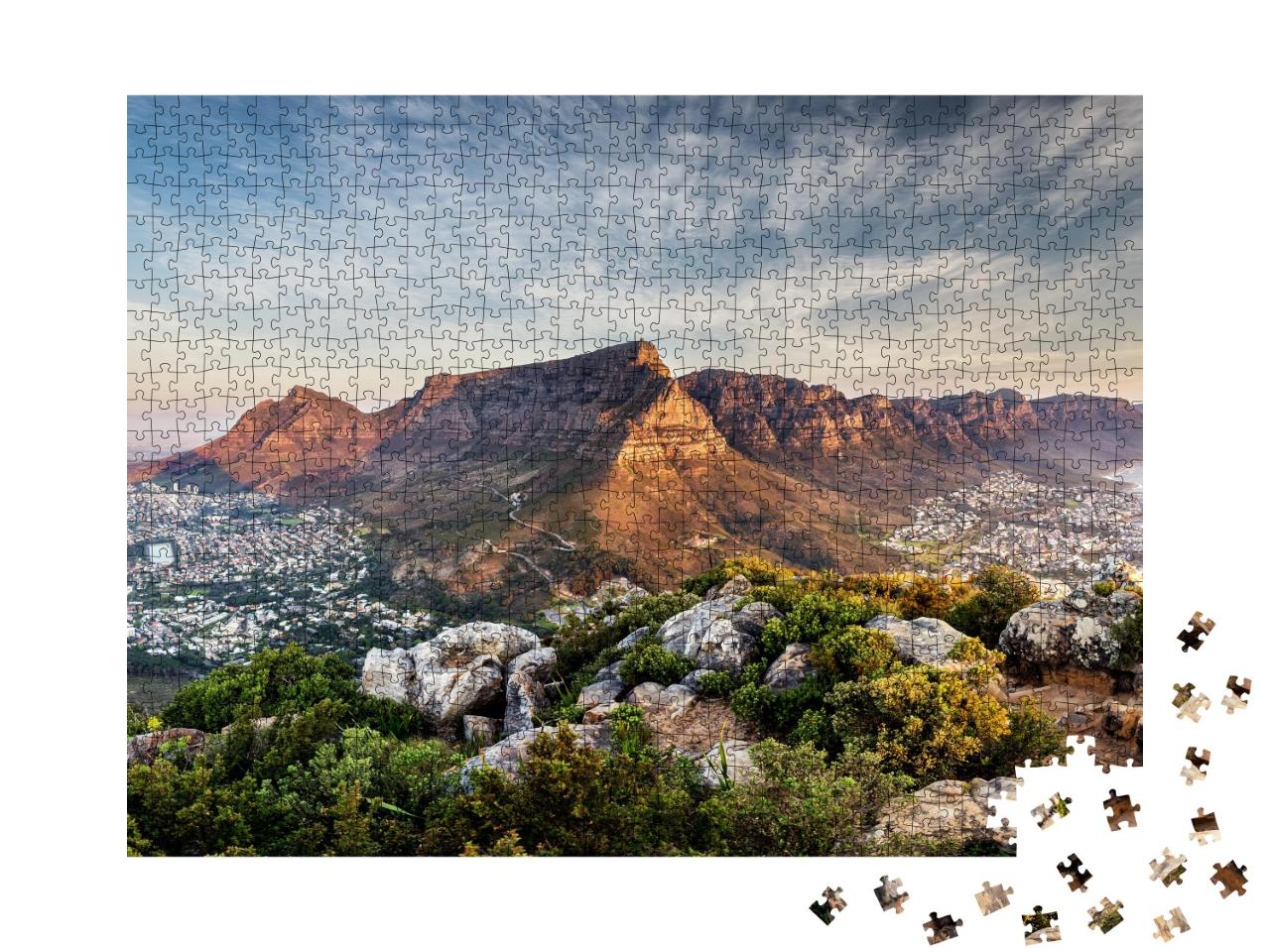 Puzzle de 1000 pièces « La montagne de la Table au coucher du soleil »
