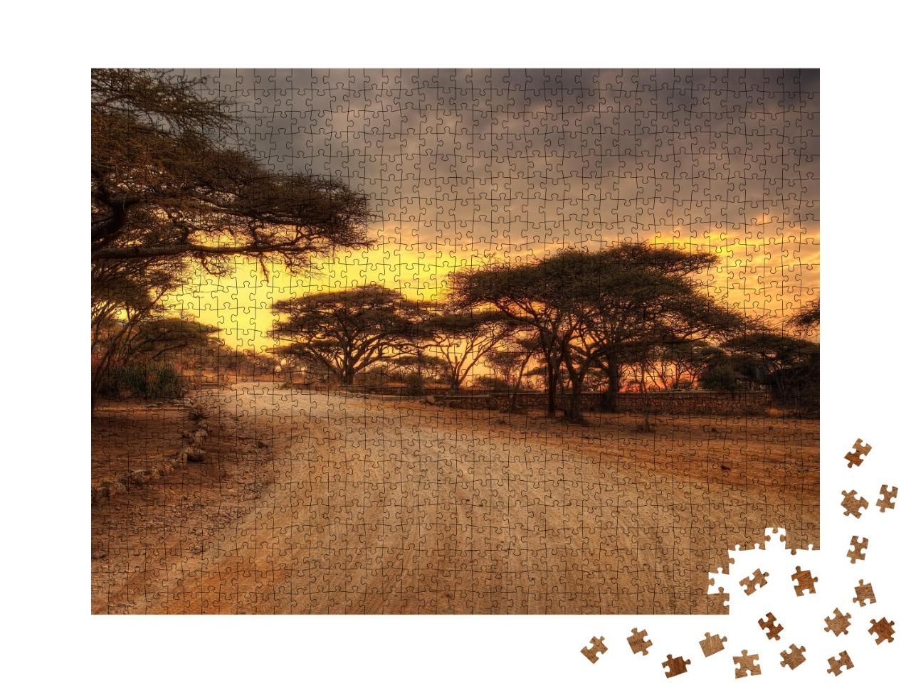Puzzle de 1000 pièces « Parc national du Serengeti avec animaux sauvages »