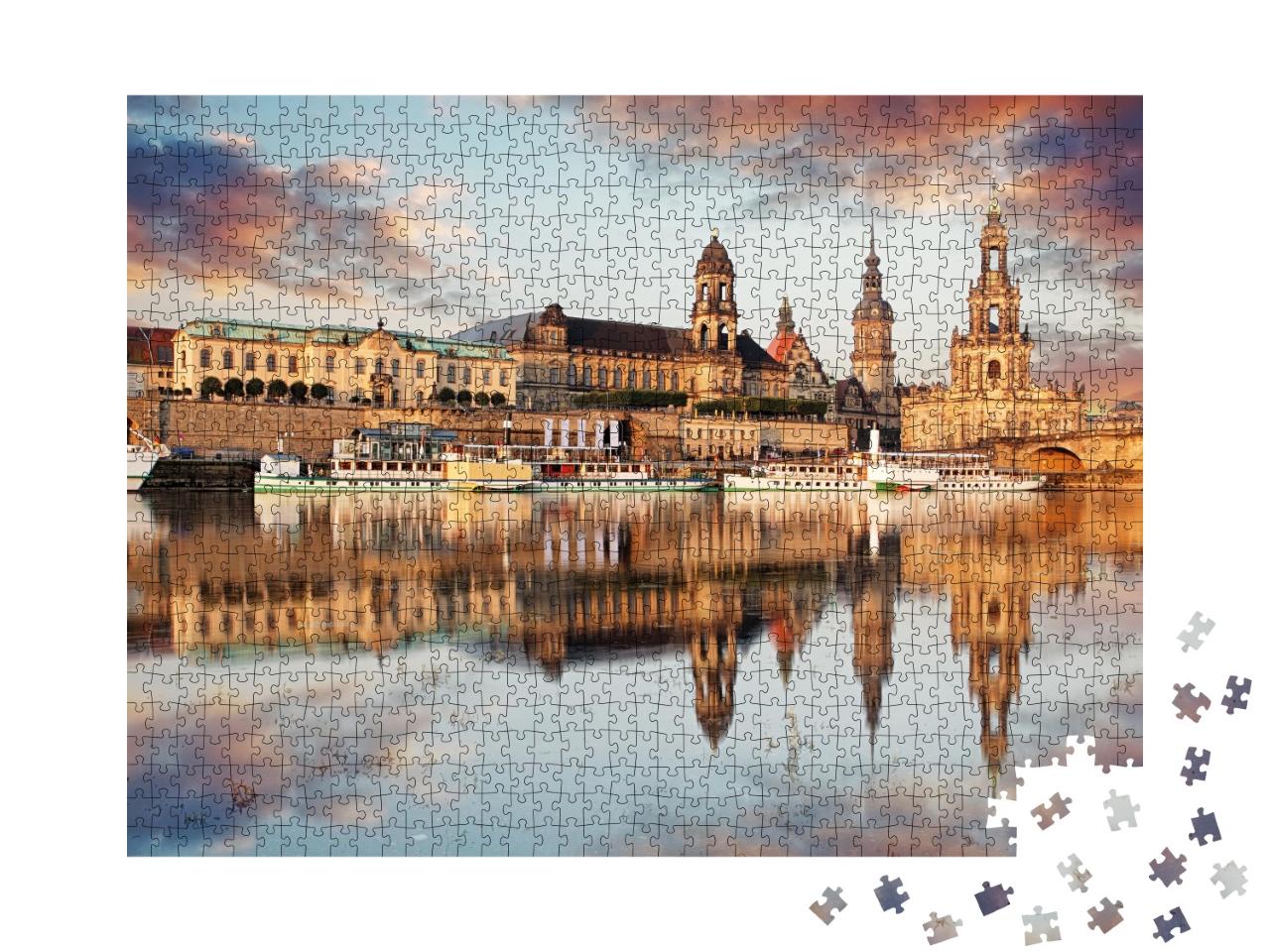 Puzzle de 1000 pièces « Panorama de la vieille ville de Dresde sur l'Elbe »