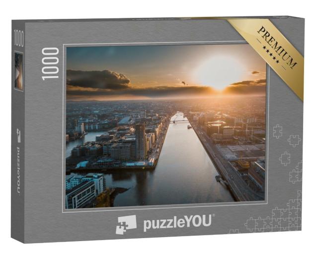Puzzle de 1000 pièces « Coucher de soleil sur Dublin au bord de la Liffey »