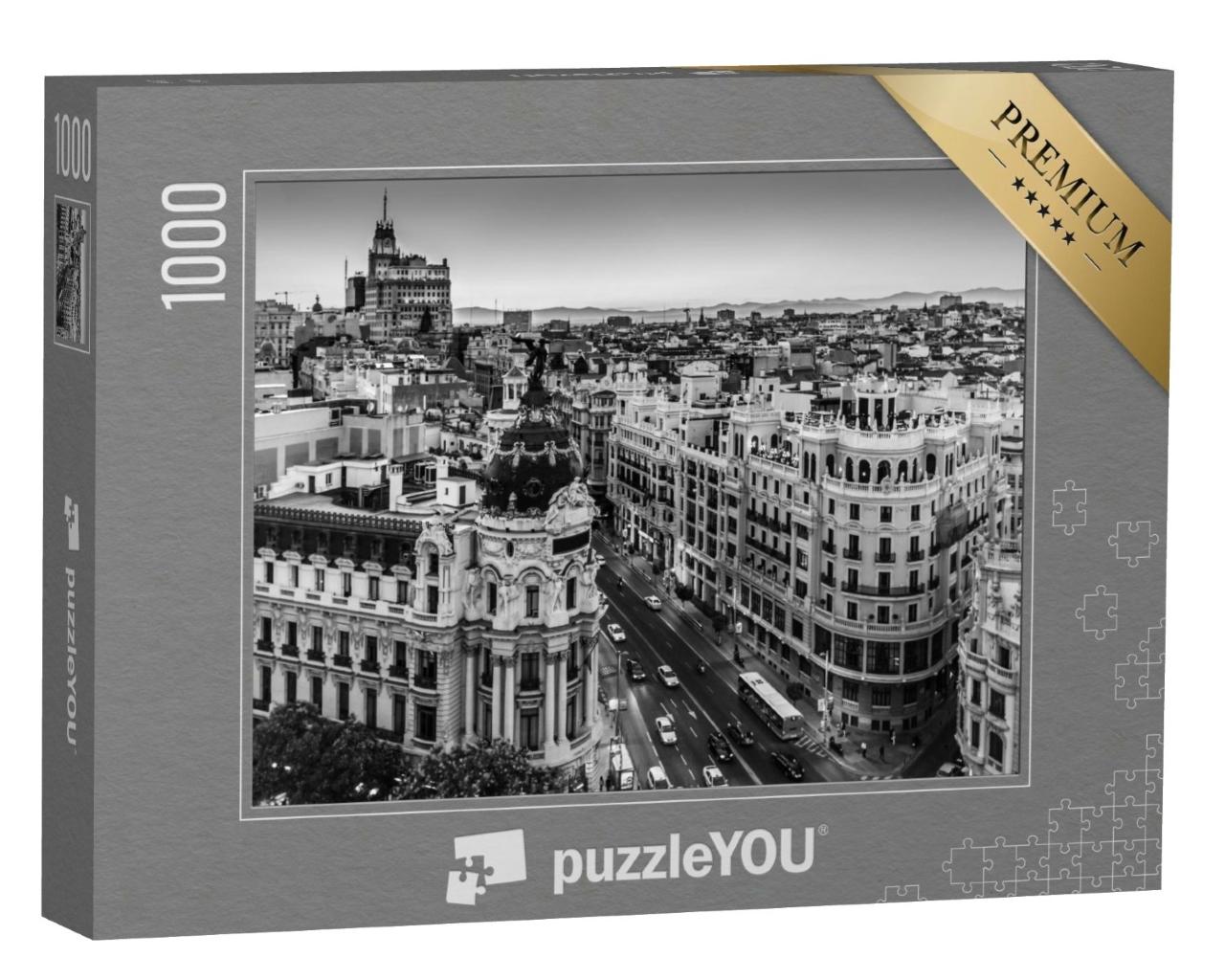Puzzle de 1000 pièces « Gran Via, principale rue commerçante de Madrid, Espagne »