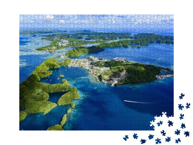Puzzle de 1000 pièces « Vue générale de l'île de Palau Malakal et Koror »