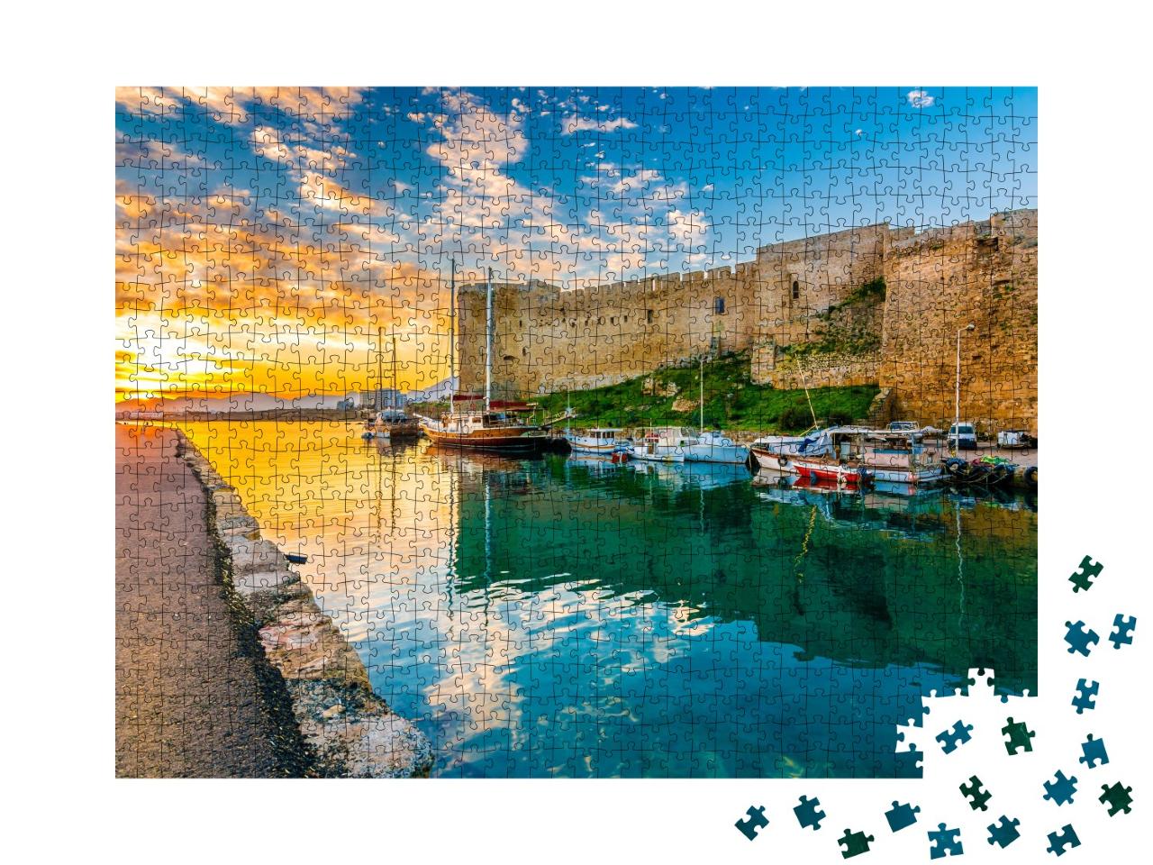 Puzzle de 1000 pièces « Forteresse de Kyrenia sur le vieux port dans le nord de Chypre »