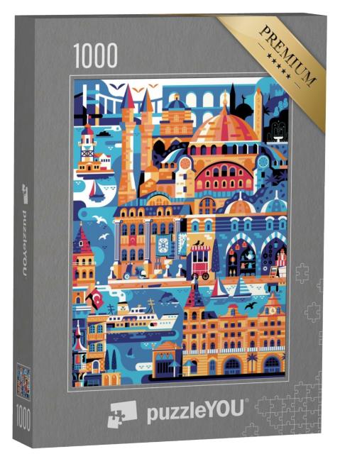 Puzzle de 1000 pièces « Illustration : symbole d'Istanbul »