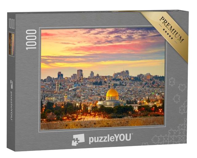 Puzzle de 1000 pièces « Vue panoramique de la vieille ville de Jérusalem, Israël »