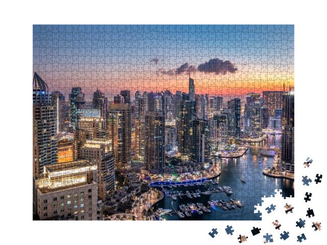 Puzzle de 1000 pièces « Gratte-ciel de la ligne d'horizon moderne de Dubaï »