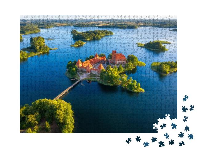 Puzzle de 1000 pièces « Vue aérienne du château de Trakai, Lituanie »