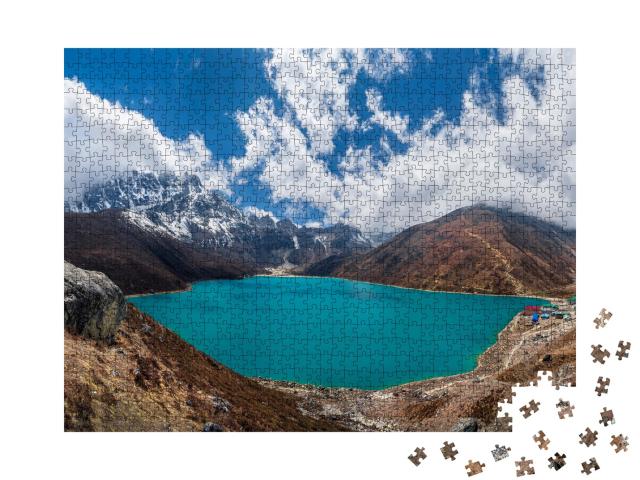Puzzle de 1000 pièces « Magnifique lac Gokyo et village de Gokyo, Népal »