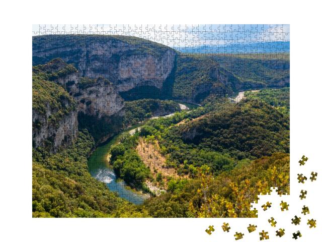Puzzle de 1000 pièces « Panorama des gorges de l'Ardèche en Provence dans le sud de la France »