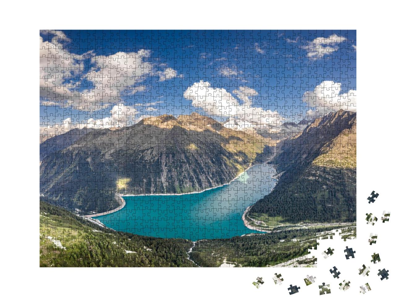 Puzzle de 1000 pièces « Schlegeisspeicher dans les Alpes de Zillertal, Autriche »