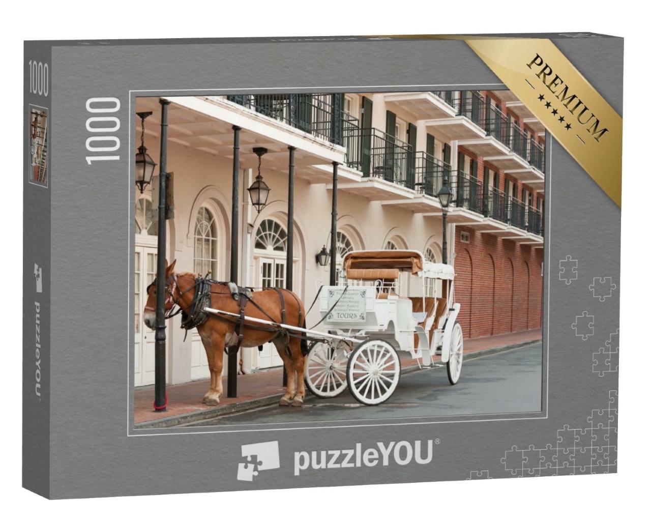Puzzle de 1000 pièces « Elégante calèche à cheval dans le French Quarter, Nouvelle-Orléans »