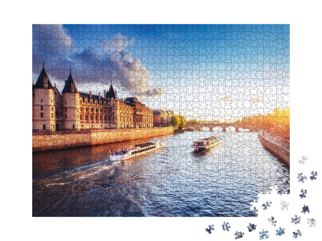 Puzzle de 1000 pièces « Coucher de soleil sur l'Île de la Cité à Paris »