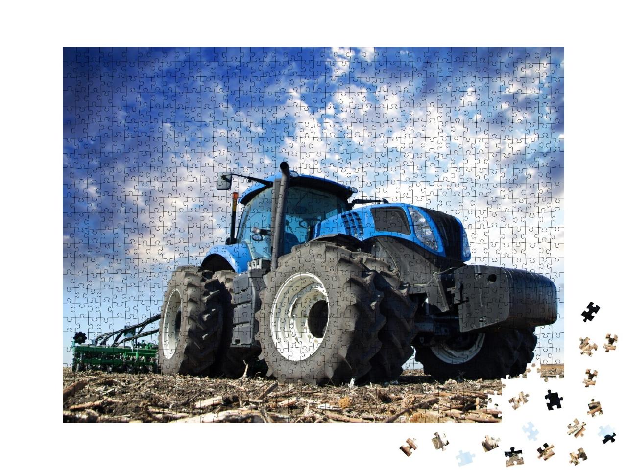 Puzzle de 1000 pièces « Machines agricoles au travail : Tracteur dans un champ »