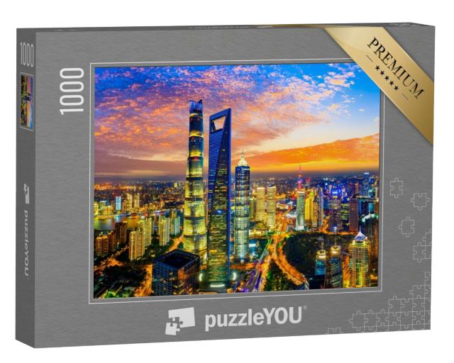 Puzzle de 1000 pièces « Shanghai de nuit »