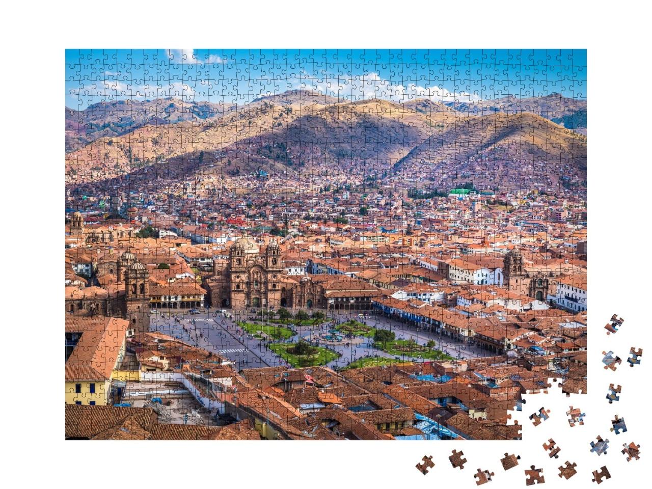 Puzzle de 1000 pièces « Vue panoramique sur le centre historique de Cusco, Pérou »