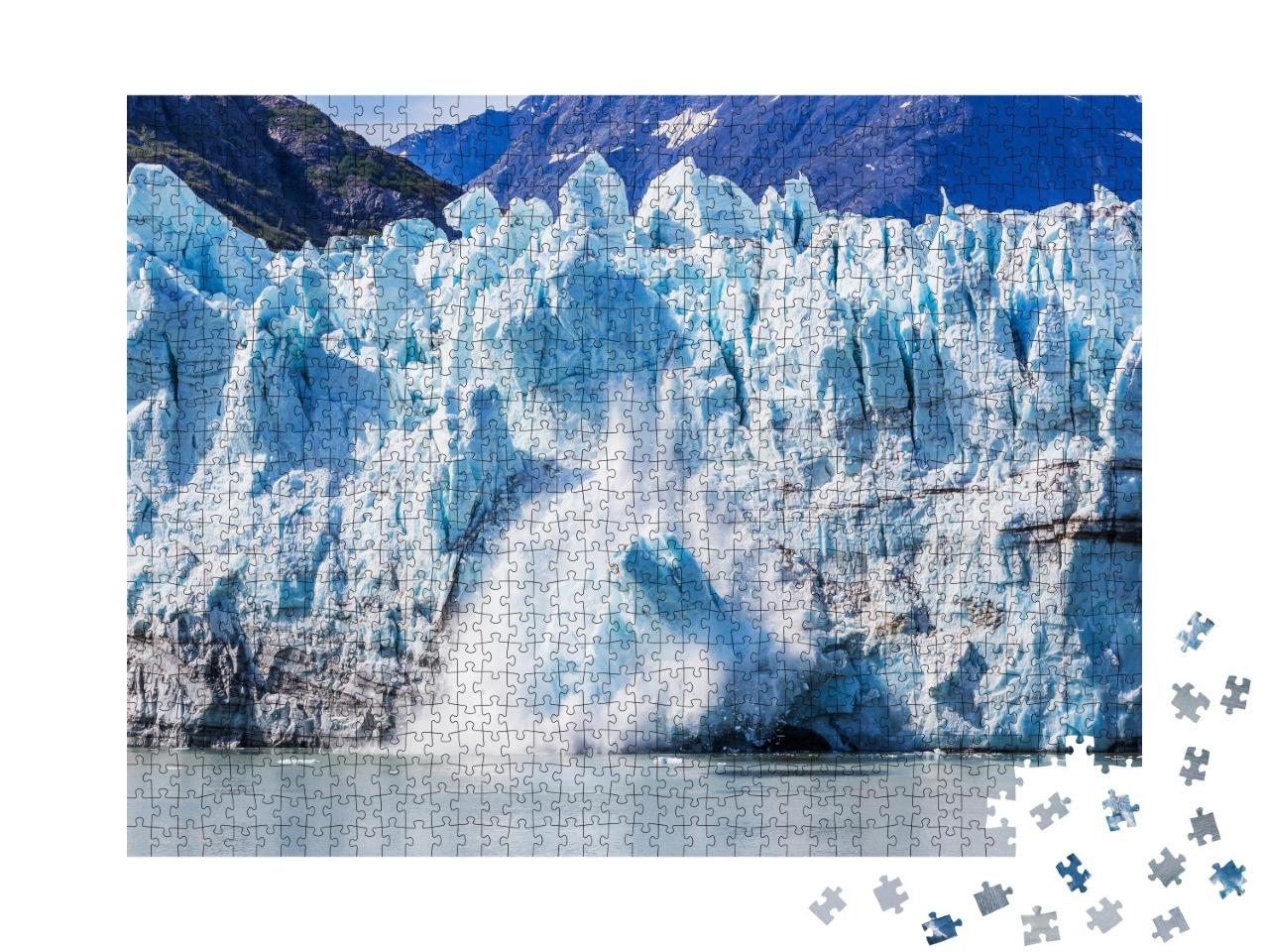 Puzzle de 1000 pièces « Extraction de glace sur le glacier Margerie dans le parc national de Glacier Bay, Alaska »